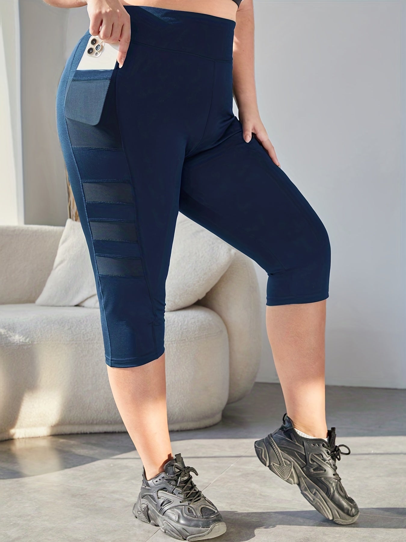 Mesh Contrast High Rise Yoga Leggings