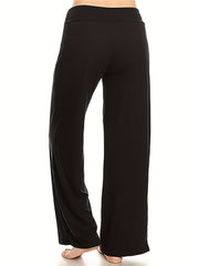 Wideband High Rise Wide Leg Trousers