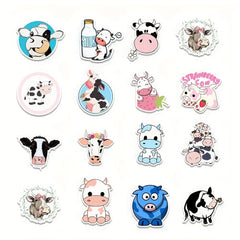 50pcs Cute Cow Doodle Stickers for Laptops, Phones, Desktops