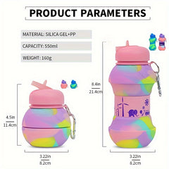 550ml Collapsible Water Bottle Portable Silicone Water Bottles