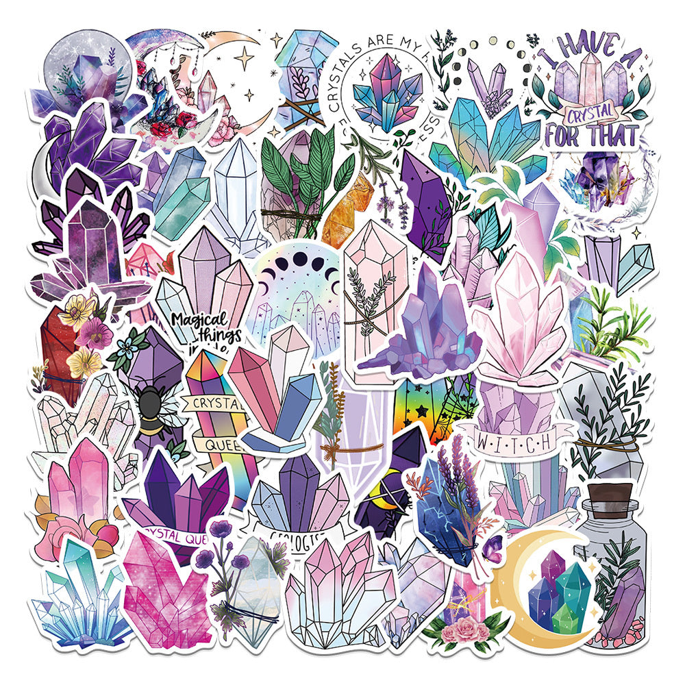 50 Sheets Crystal Plant Sticker Decals for DIY Crafts