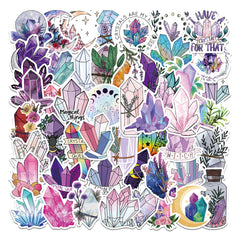 50 Sheets Crystal Plant Sticker Decals for DIY Crafts