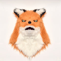 Halloween Fox Mask Headgear Movable Mouth Plush Fox Head Dress Up