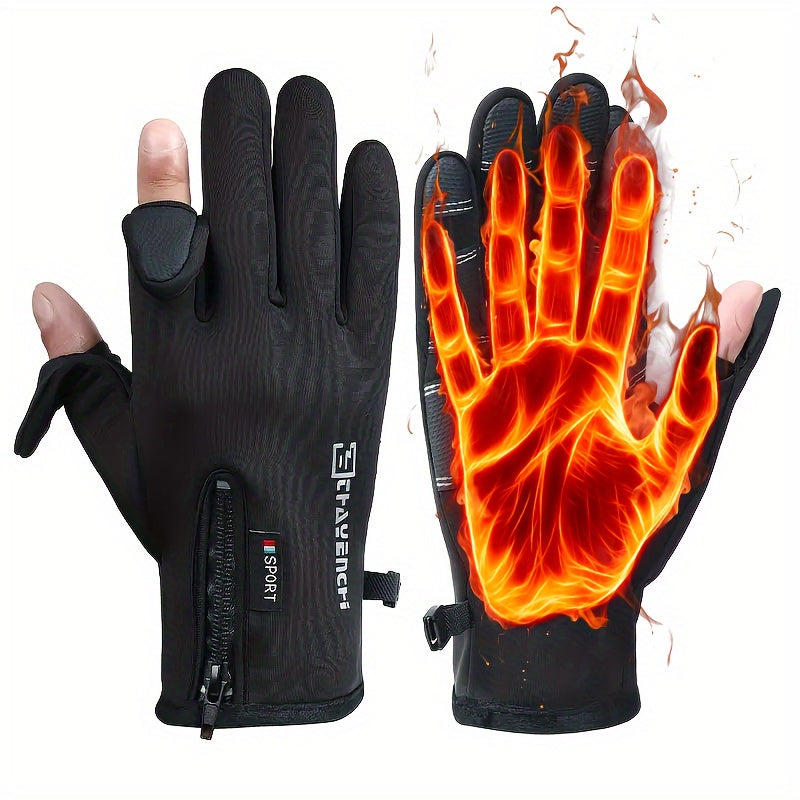 Men's Winter Touch Screen Warm Gloves Windproof Waterproof Velvet Gloves