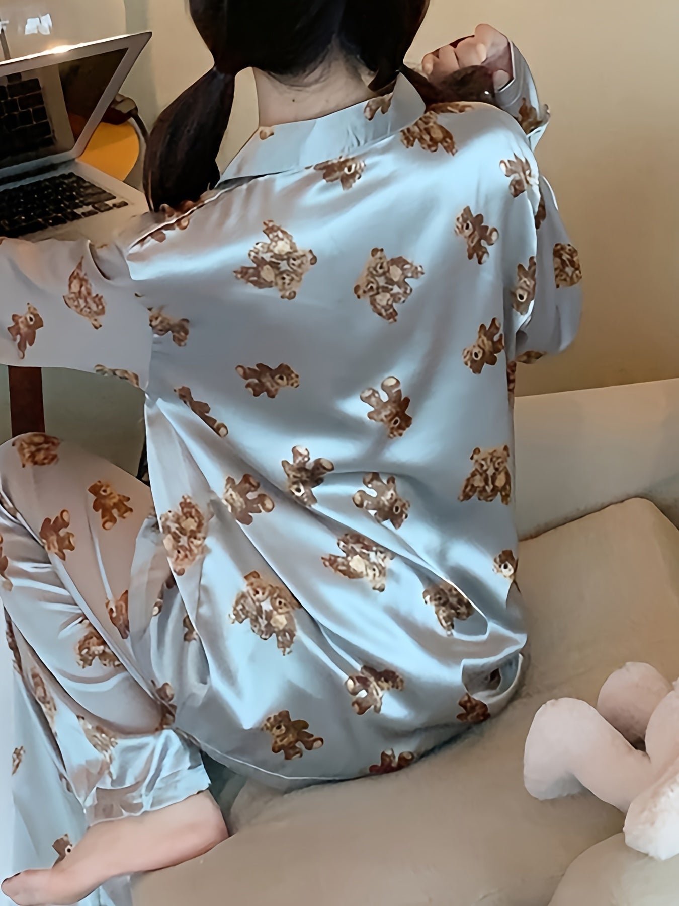 Floral Pajama Set Long Sleeve Top & Pants