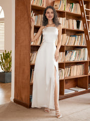 Solid Spaghetti Strap Dress Sleeveless Backless Dress Women's Clothing