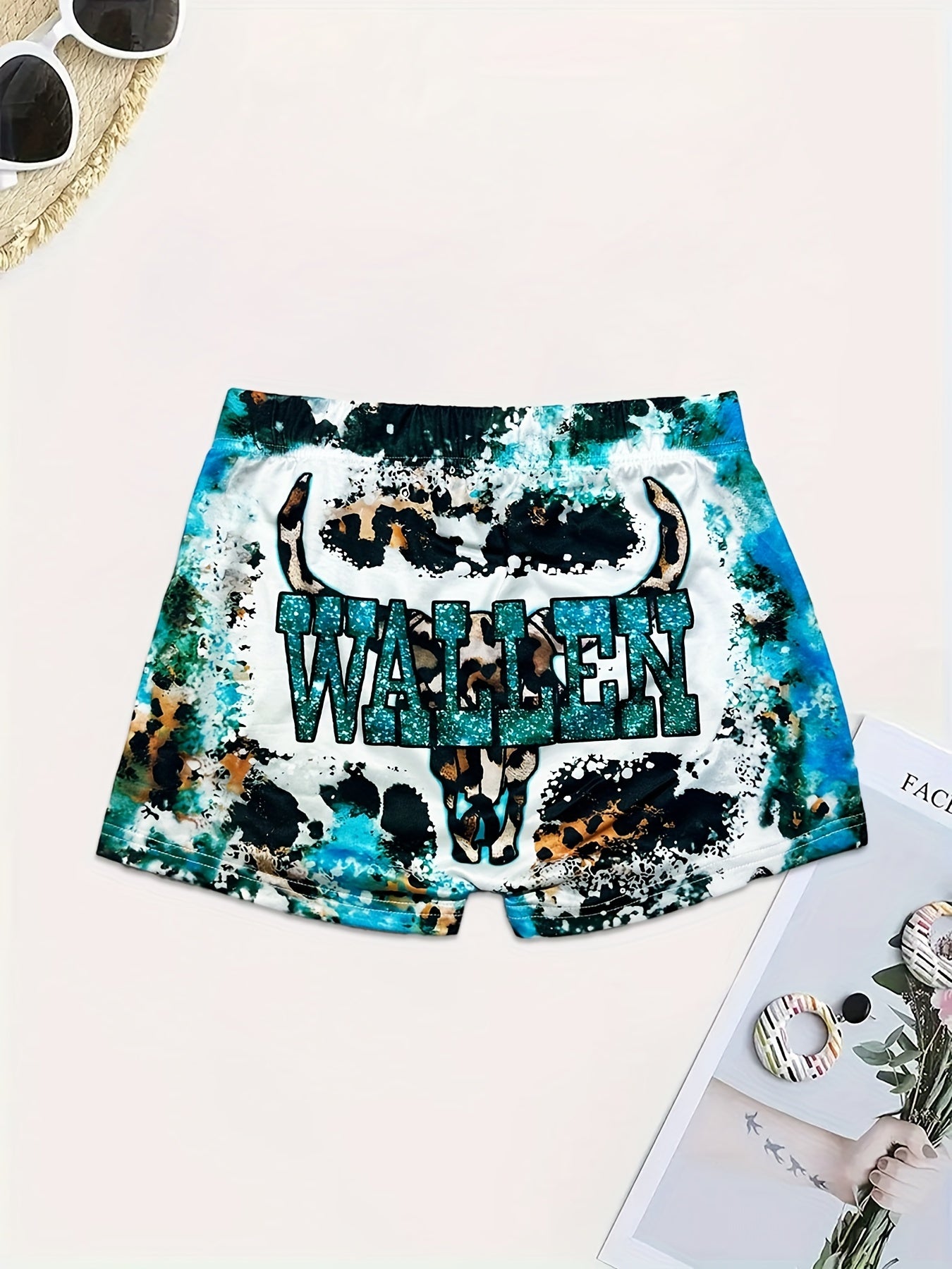WALLEN Graphic Print Skinny Shorts for Women