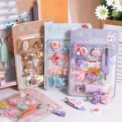 Children's DIY Hair Clip Set with Glue - 4 Piece Set