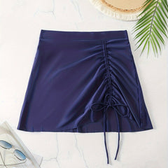 Vacay Bikini Bottoms Solid Tie Ruched High Rise Swimwear