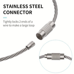 25pcs Stainless Steel Keychain Heavy Duty Luggage Tag Keeper