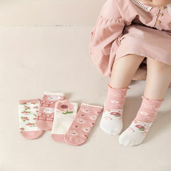 5 Pairs Girls Kids Socks Elastic Comfy Warm Socks For Autumn Winter