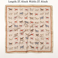 70 1cm Horse Print Scarf Square Satin Shawl Sunscreen Head Wrap