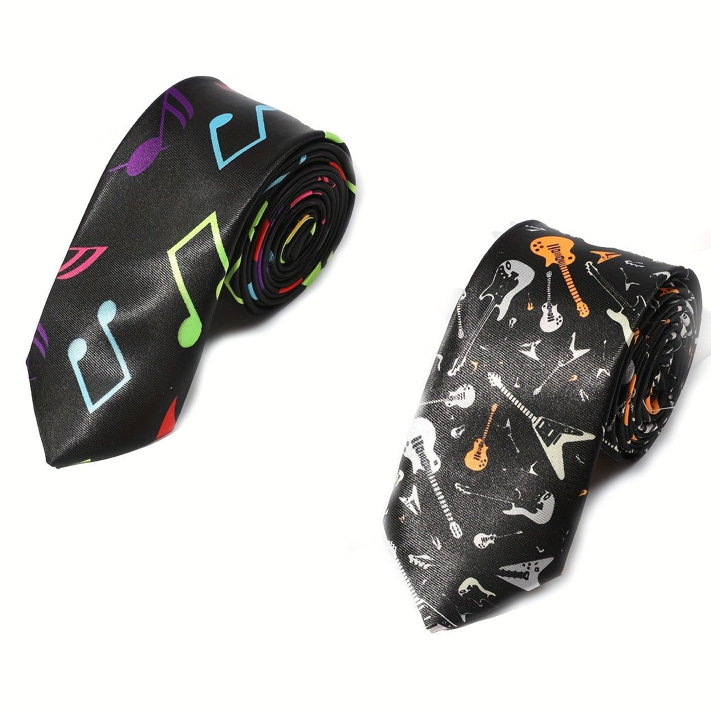 College Style Hip hop Musical Note Necktie