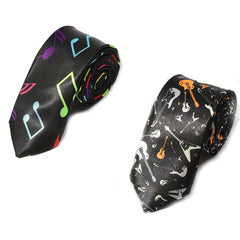 College Style Hip hop Musical Note Necktie
