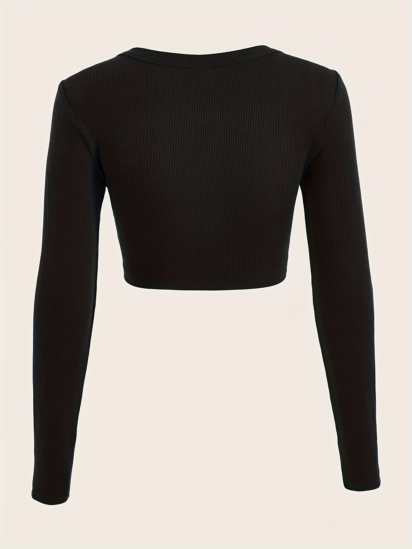 Solid Ribbed Lounge Tops Long Sleeve Crew Neck Top Women's Loungewear