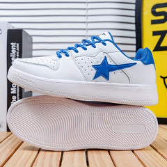 Men's Star Print Rope Lace-up Skate Shoes Casual Outdoor Sneakers