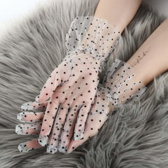 Sun Protection Mesh Gloves Short Summer Wedding Dressing Gloves