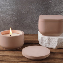 DIY Cement Jar Silicone Mold Gypsum Candle Holder With Lid Resin Mold