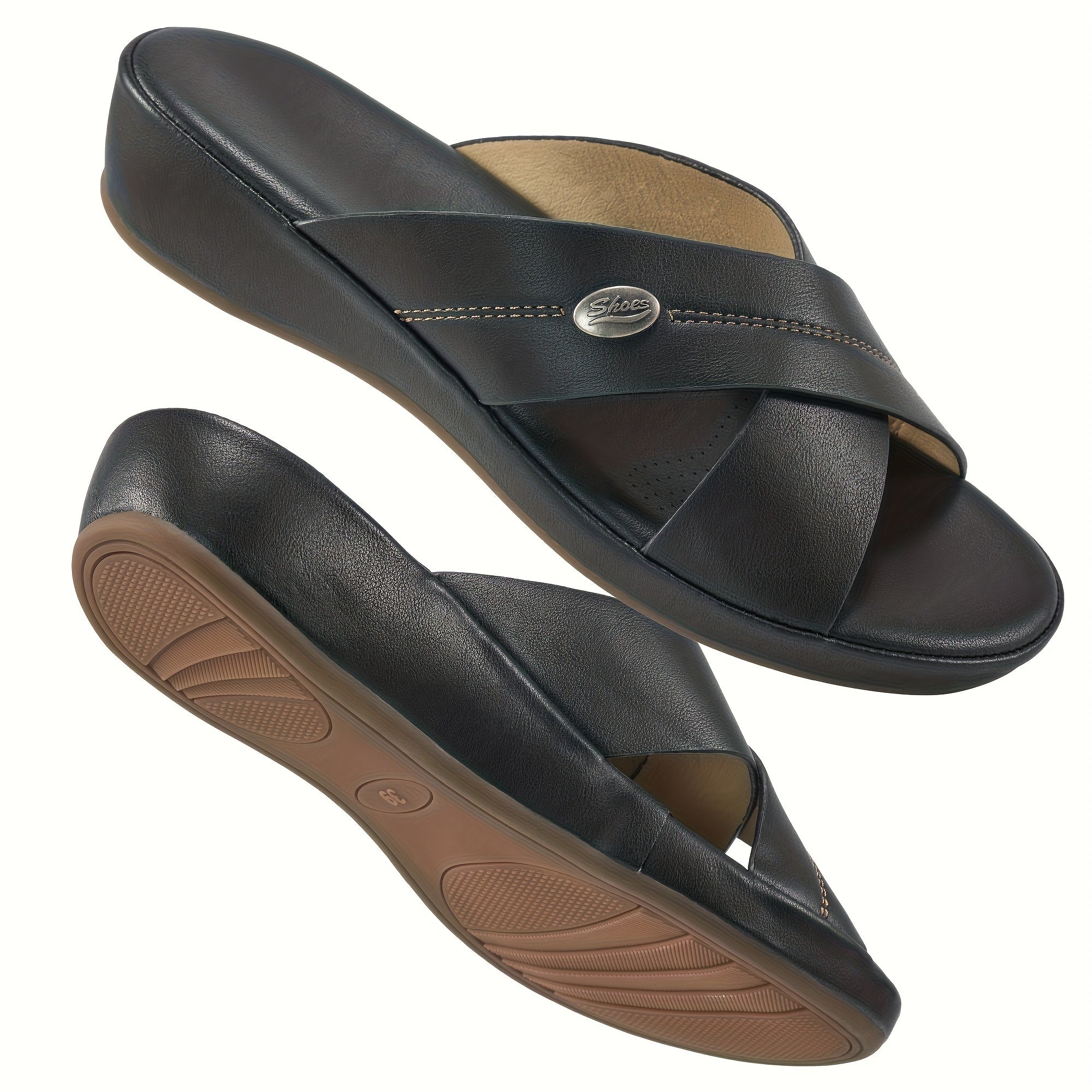 Women's Massage Sports Sandals Soft Sole Faux Leather Shoes
