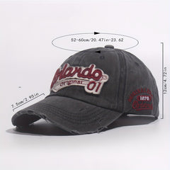 Men's Washed Cotton Hole Patch Baseball Cap