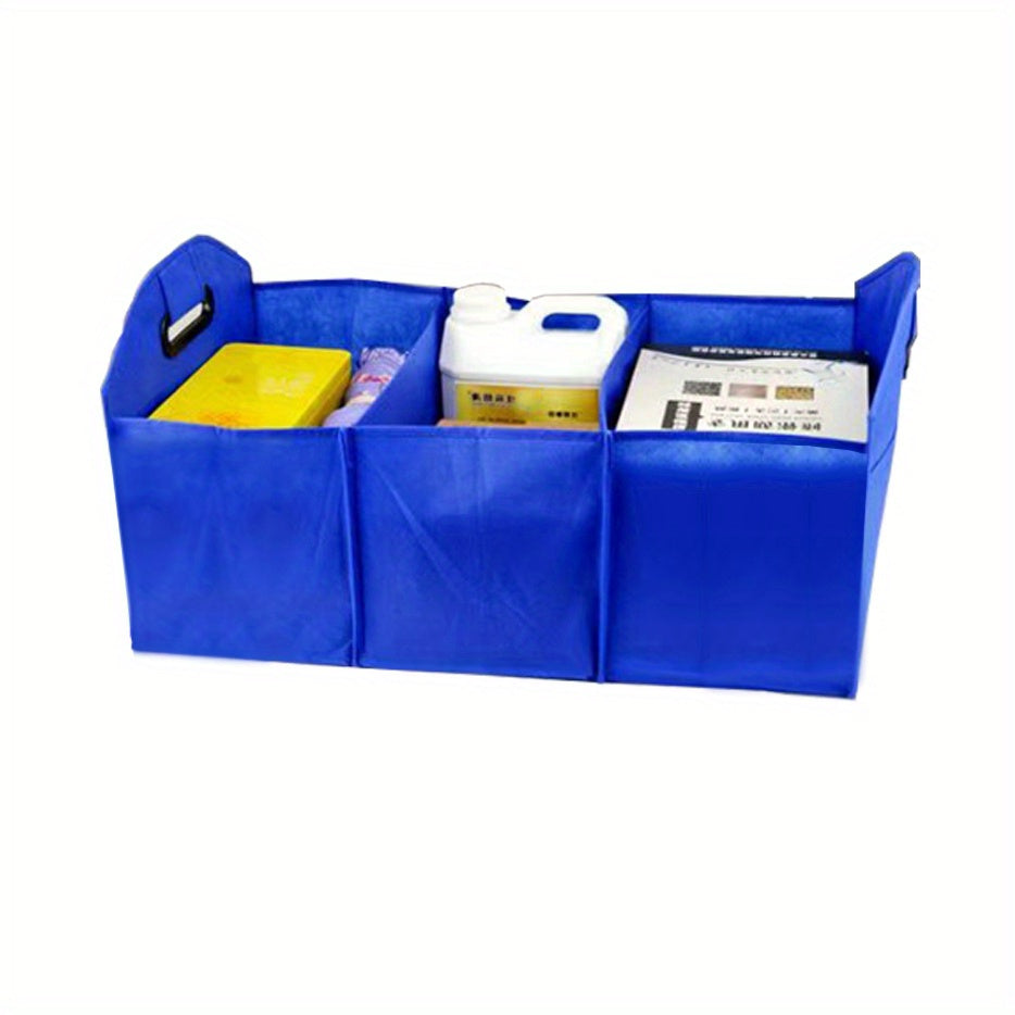 Car Trunk Folding Storage Bag 3 Compartment Portable Travel Accessory