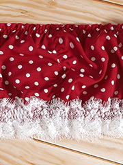 Dot Print Off Shoulder Pajama Set