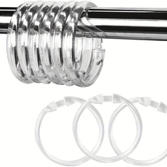 12pcs Transparent Plastic Shower Curtain Hooks O ring Bathroom Accessories