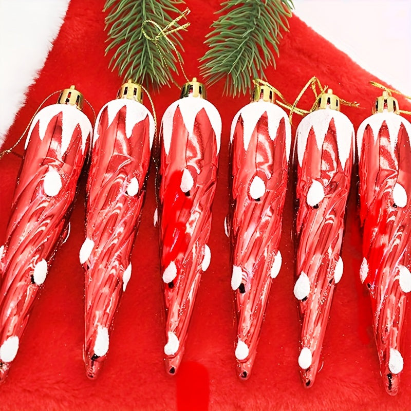 6pcs Spiral Thread Christmas Tree Decorations for Family Party