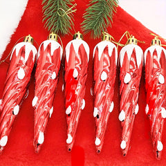 6pcs Spiral Thread Christmas Tree Decorations for Family Party