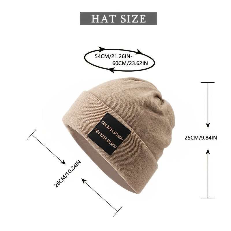 Women's Thickened Winter Beanie Hat Warm Plush Soft Wool Hat Cold Proof Knitted