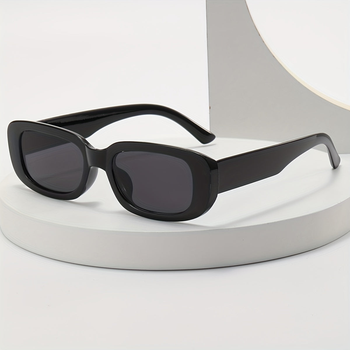 Rectangle Frame Sunglasses Y2K Hiphop Solid Glasses UV400