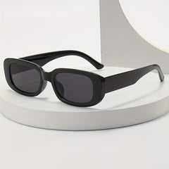 Rectangle Frame Sunglasses Y2K Hiphop Solid Glasses UV400