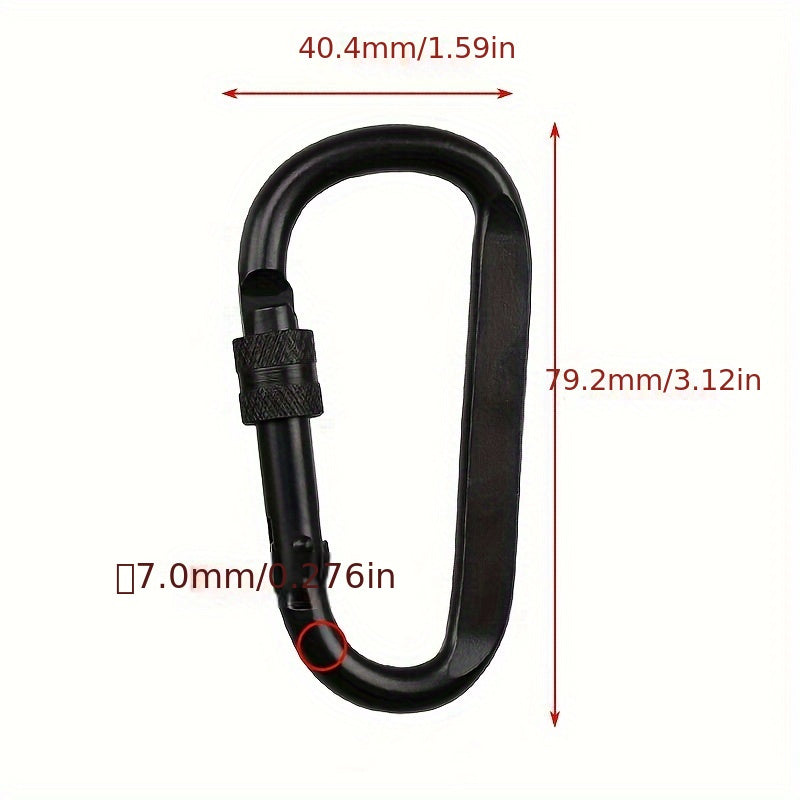 4pcs Metal Keychain Buckle Anti Rust Carabiner For Hammock Hiking Camping