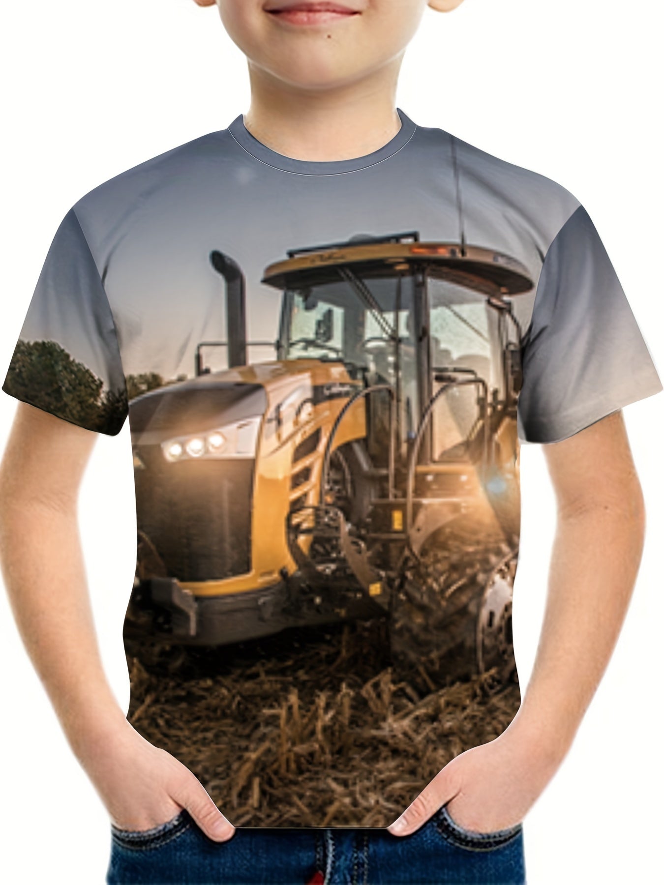 Kids Trucker 3D Print Casual T shirt Graphic Sports Tees
