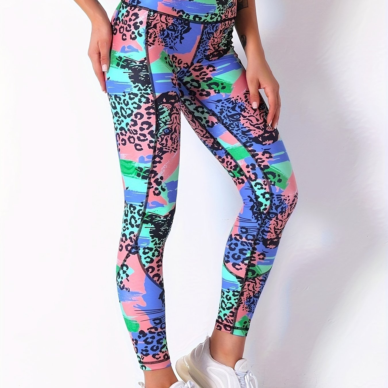 Leopard Print High Waist Sports Tight Pants