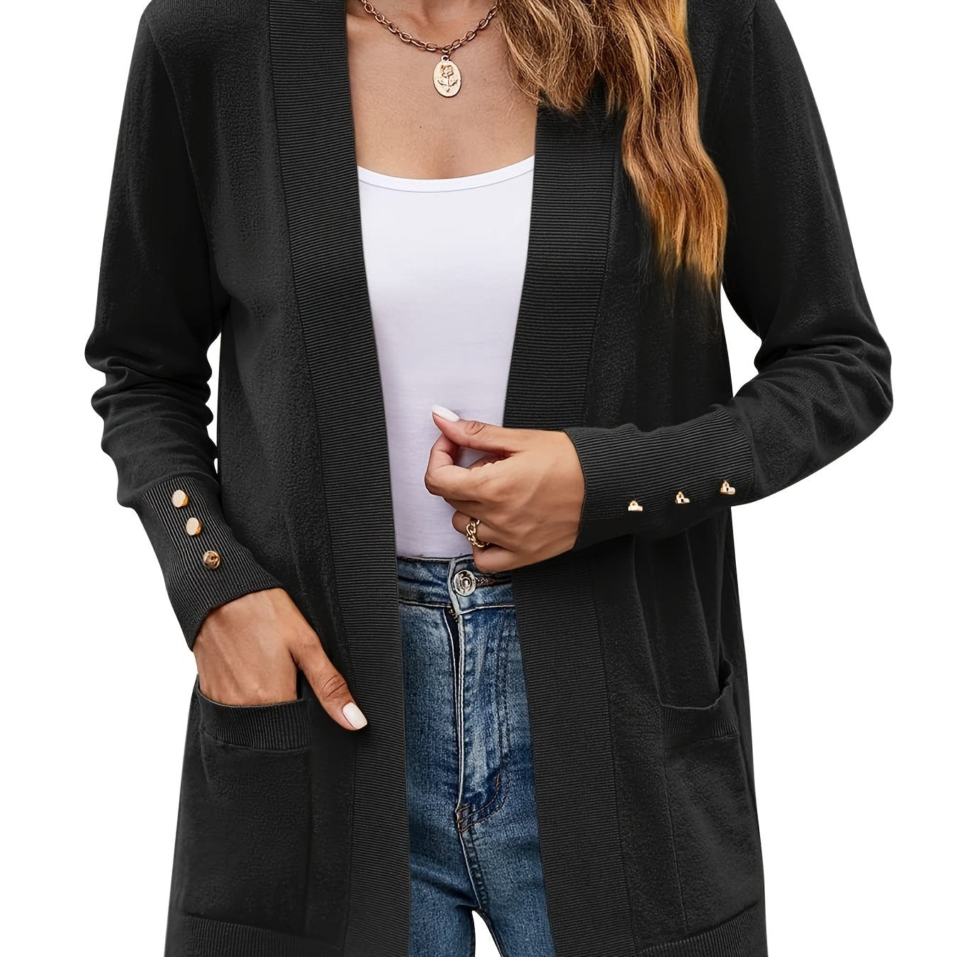 Women's Knit Cardigan Open Front Long Sleeve Sweater