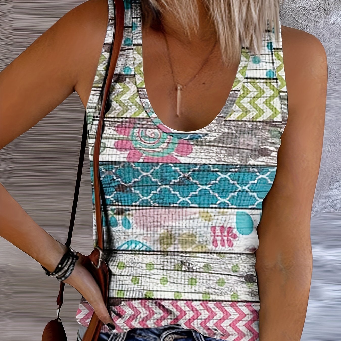 Scoop Neck Tank Top Casual Sleeveless Summer Tank Top Women's Clothing