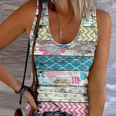 Scoop Neck Tank Top Casual Sleeveless Summer Tank Top Women's Clothing