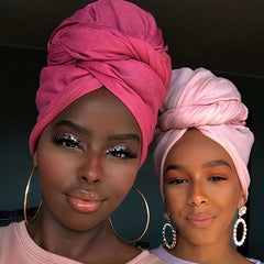 Pleated Head Wrap Big Turban Cap Extra Long Head Scarf