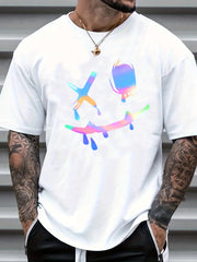 Big Smile Graphic T shirt Casual Comfy Tee For Men