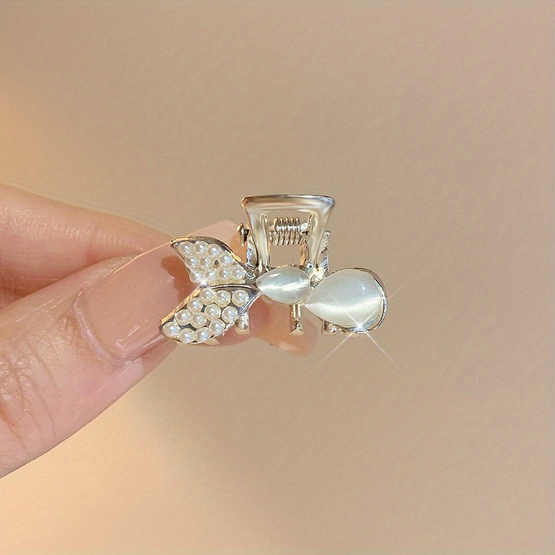 Mini Faux Pearl Metal Hair Clips for Girls