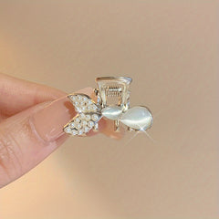 Mini Faux Pearl Metal Hair Clips for Girls