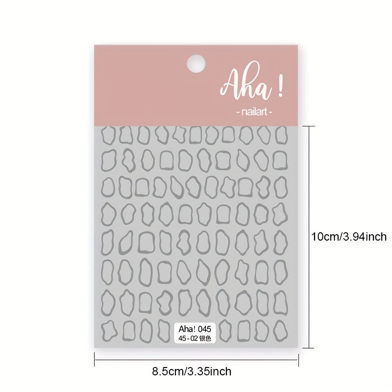 Irregular Bronzing Pattern Nail Art Stickers Decals Self Adhesive