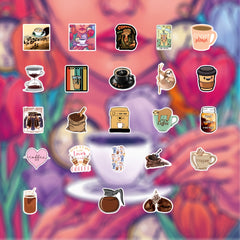 Coffee Vinyl Waterproof Stickers Laptop Water Bottles Car Decals