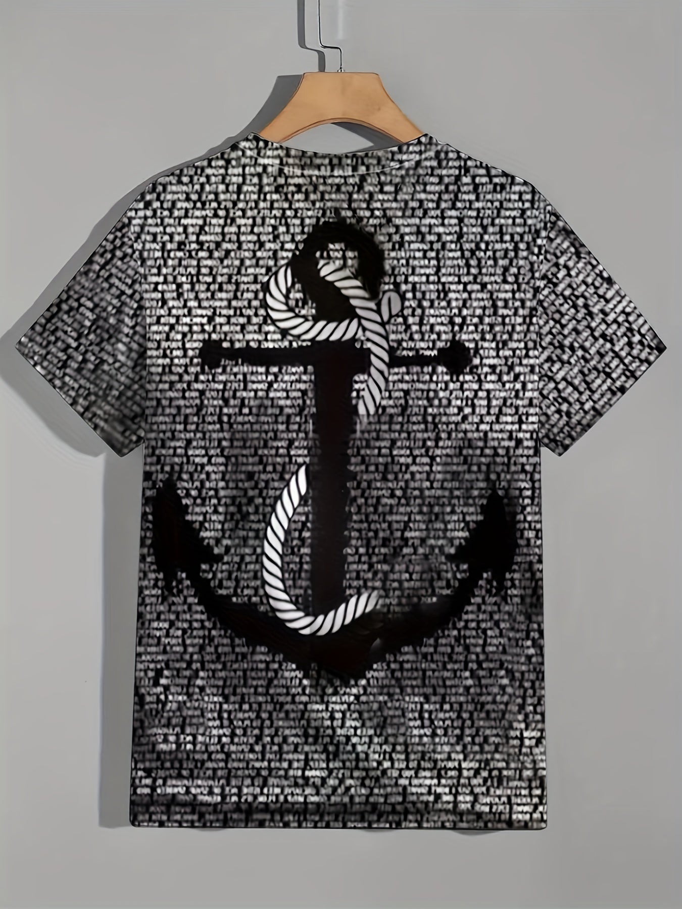Men's Anchor Graphic T Shirt 3D Digital Print Casual Tee