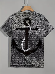 Men's Anchor Graphic T Shirt 3D Digital Print Casual Tee