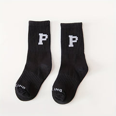 4 Pairs Kids Cotton Socks Printed High Tube Breathable All seasons