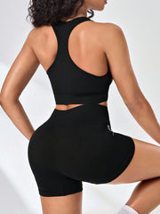Yoga Workout Set Sports Bra & High Waist Shorts