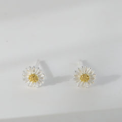925 Silver Daisy Stud Earrings for Teen Girls - Birthday Gift