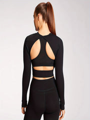 Backless Long Sleeve Slim Fit Sports Top Women's Activewear